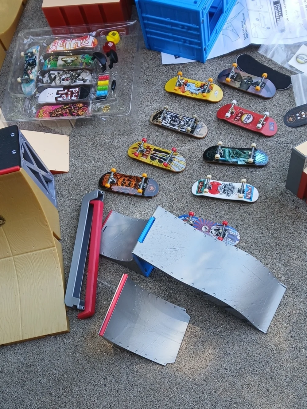 Tech Deck finger skateboard lot, includes multiple miniature boards